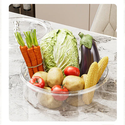 Grey And Beige Snap Button Elegant Compartment Serving Tray with Lid - Versatile Snack, Fruit & Candy Box - Mekamart Australia