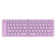 Purple Ultra-Slim Foldable Bluetooth Keyboard - Portable Wireless Rechargeable Travel Keyboard for iOS Android Windows Devices