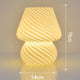 Yellow Retro Swirl Glass Mushroom Table Lamp - USB Powered 3-Level Dimmable Bedside Accent Light - Mekamart Australia