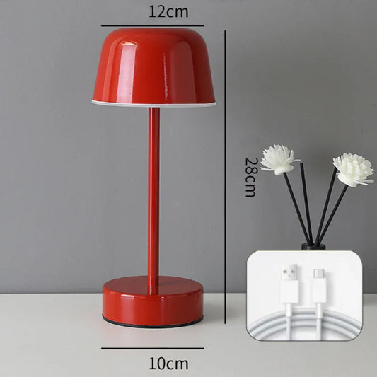 Red Modern Minimalist LED Table Lamp - Rechargeable Touch Control Desk Light - Mekamart Australia