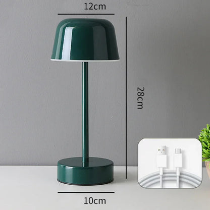 Dark Green Modern Minimalist LED Table Lamp - Rechargeable Touch Control Desk Light - Mekamart Australia