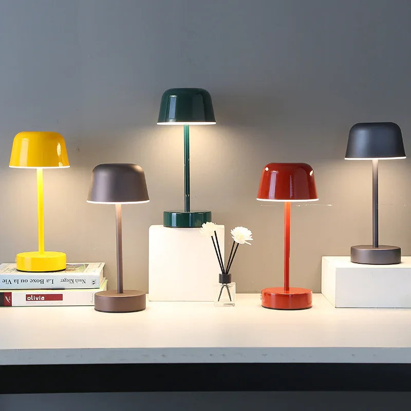 Dark Green Modern Minimalist LED Table Lamp - Rechargeable Touch Control Desk Light - Mekamart Australia