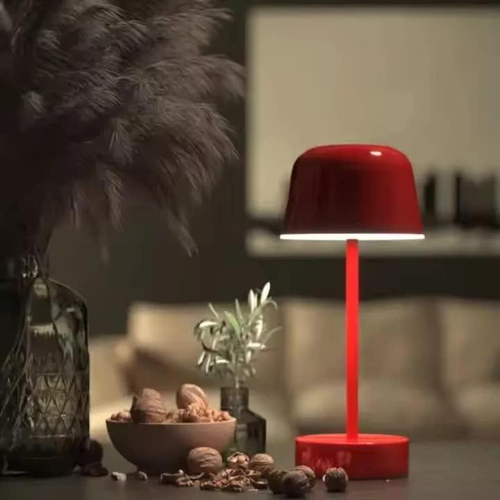 Dark Green Modern Minimalist LED Table Lamp - Rechargeable Touch Control Desk Light - Mekamart Australia