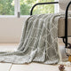 Grey and Beige Diamond Pattern Soft Cozy Knit Throw Blanket with Tassels - Geometric Pattern Lightweight Acrylic Blanket for Sofa Couch Bed, 130x150cm - Mekamart Australia