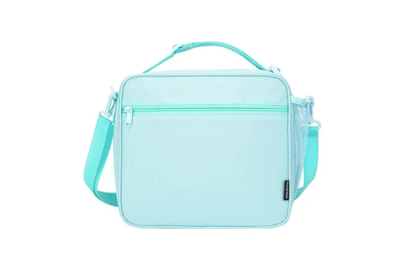 Blue Sparkling Rainbow Heart Insulated Lunch Bag for Kids - Portable School Lunch Box with Shoulder Strap - Mekamart Australia