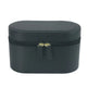 Black Elegant PU Leather Makeup & Toiletry Bag - Large Capacity Travel Cosmetic Organizer with Brush Holder - Mekamart Australia