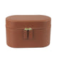 Brown Elegant PU Leather Makeup & Toiletry Bag - Large Capacity Travel Cosmetic Organizer with Brush Holder - Mekamart Australia
