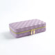 Purple Stylish PU Leather Travel Jewellery Box - Compact Organizer for Rings, Earrings, Necklaces with Mirror - Mekamart Australia