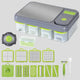 Green And Grey Ultimate 12-in-1 Multi-Functional Vegetable Slicer Dicer Chopper - Mandoline with Storage Containers & Drain Basket - Mekamart Australia