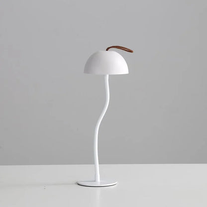 White Sleek Minimalist LED Mushroom Table Lamp - Rechargeable 3-Color Touch Control, Bar & Ambient Light - Mekamart Australia
