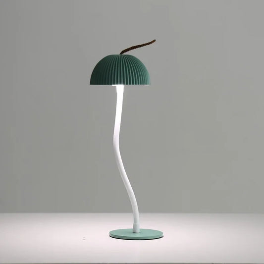 Green Three-dimensional stripes Sleek Minimalist LED Mushroom Table Lamp - Rechargeable 3-Color Touch Control, Bar & Ambient Light - Mekamart Australia
