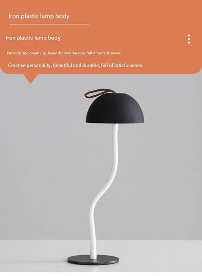 Gold Three-dimensional stripes Sleek Minimalist LED Mushroom Table Lamp - Rechargeable 3-Color Touch Control, Bar & Ambient Light - Mekamart Australia