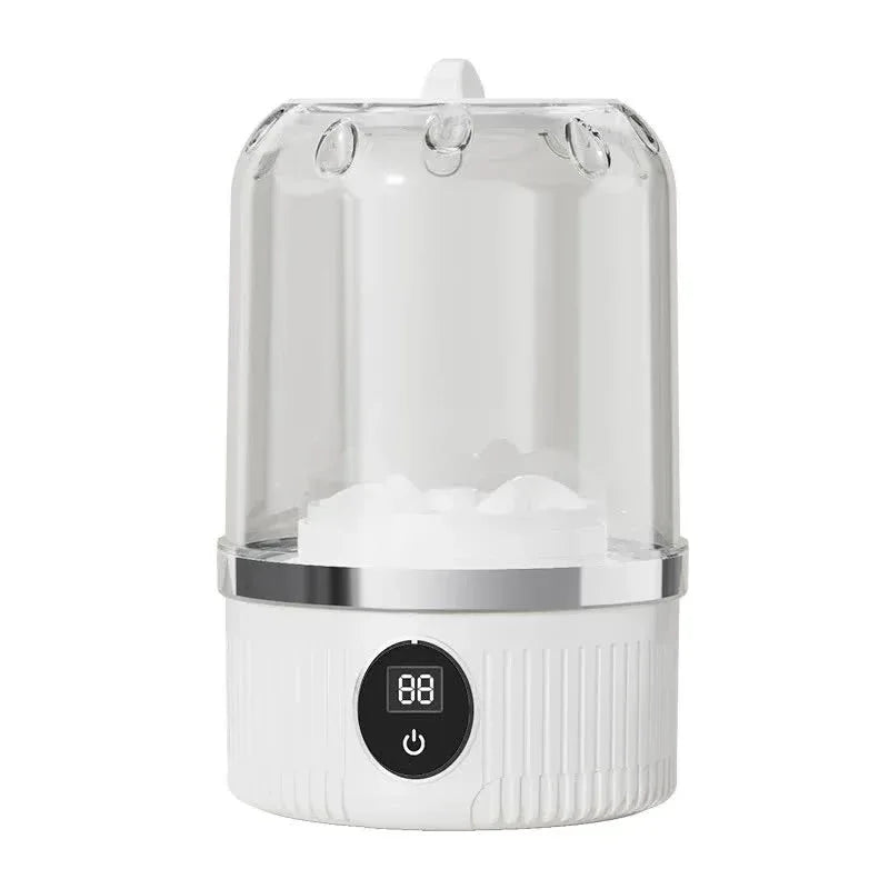White Portable Mini Washing Machine - Rechargeable USB-C Electric Washer for Travel, Delicates & Socks - Mekamart Australia