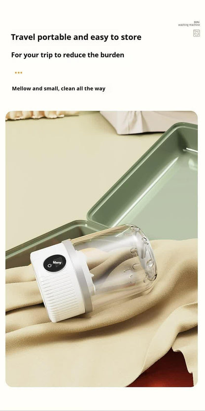 White Portable Mini Washing Machine - Rechargeable USB-C Electric Washer for Travel, Delicates & Socks - Mekamart Australia