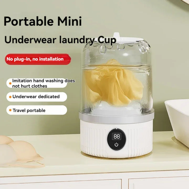 Blue Portable Mini Washing Machine - Rechargeable USB-C Electric Washer for Travel, Delicates & Socks - Mekamart Australia