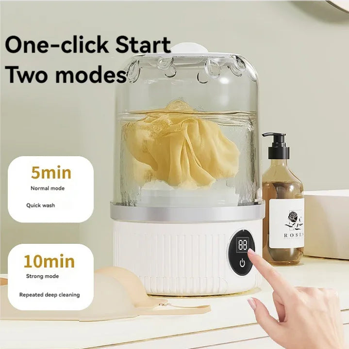 Blue Portable Mini Washing Machine - Rechargeable USB-C Electric Washer for Travel, Delicates & Socks - Mekamart Australia