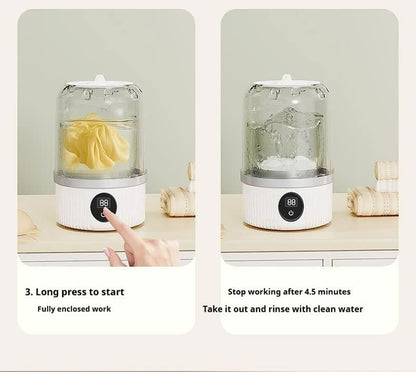 Blue Portable Mini Washing Machine - Rechargeable USB-C Electric Washer for Travel, Delicates & Socks - Mekamart Australia