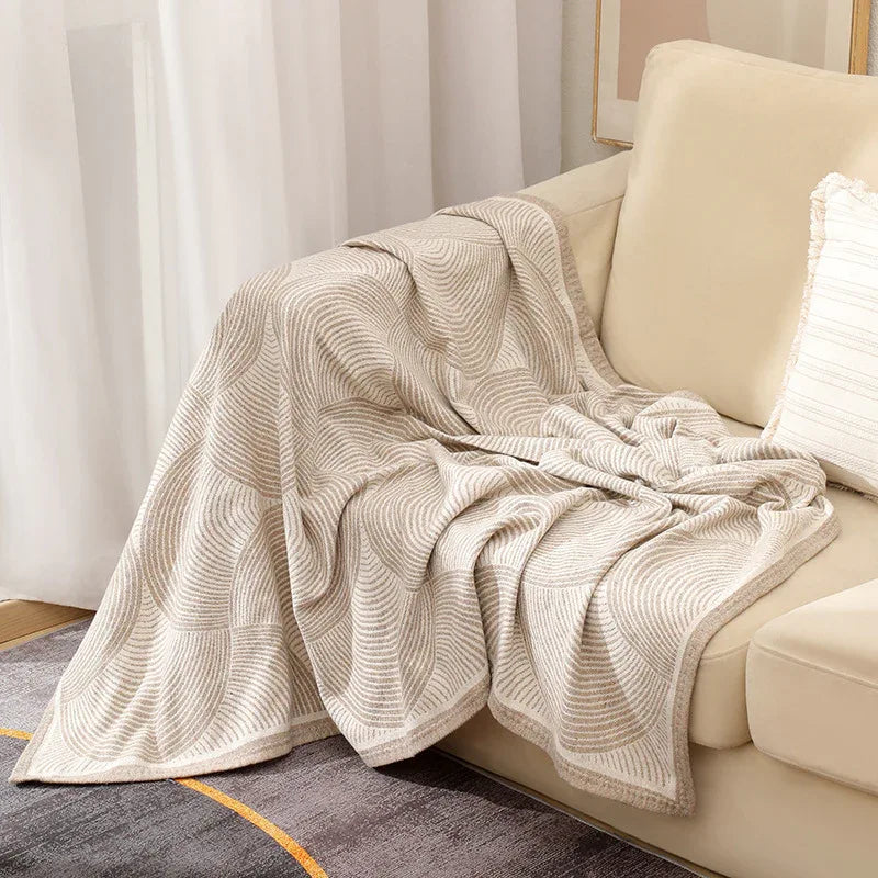 Khaki Luxurious Paisley Jacquard Throw Blanket - Soft Wool Blend with Tassels, 120x150cm, Lightweight Sofa & Nap Blanket - Mekamart Australia