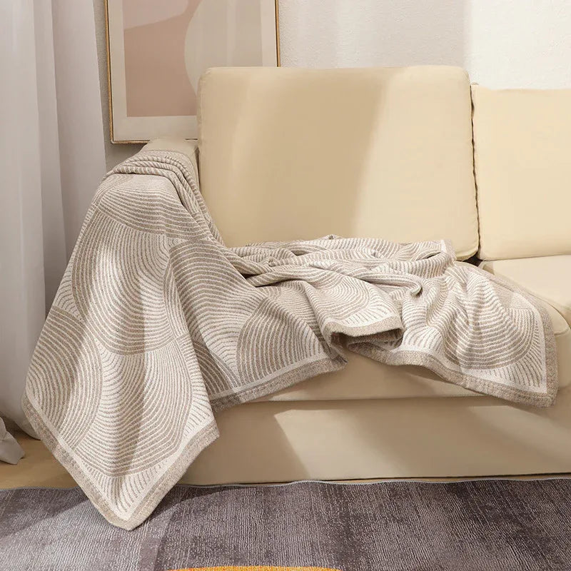 Khaki Luxurious Paisley Jacquard Throw Blanket - Soft Wool Blend with Tassels, 120x150cm, Lightweight Sofa & Nap Blanket - Mekamart Australia