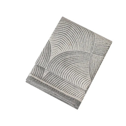 Grey Luxurious Paisley Jacquard Throw Blanket - Soft Wool Blend with Tassels, 120x150cm, Lightweight Sofa & Nap Blanket - Mekamart Australia
