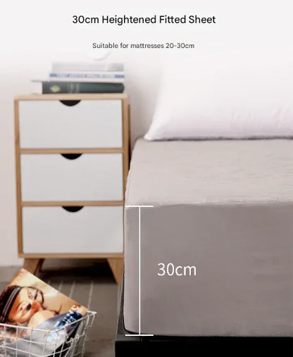 Dark Grey Queen Size Waterproof Fitted Mattress Protector - Soft & Breathable Bed Cover, Hypoallergenic, Deep Pocket (152x190x30cm) - Mekamart Australia