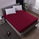 Claret Red Queen Size Waterproof Fitted Mattress Protector - Soft & Breathable Bed Cover, Hypoallergenic, Deep Pocket (152x190x30cm) - Mekamart Australia