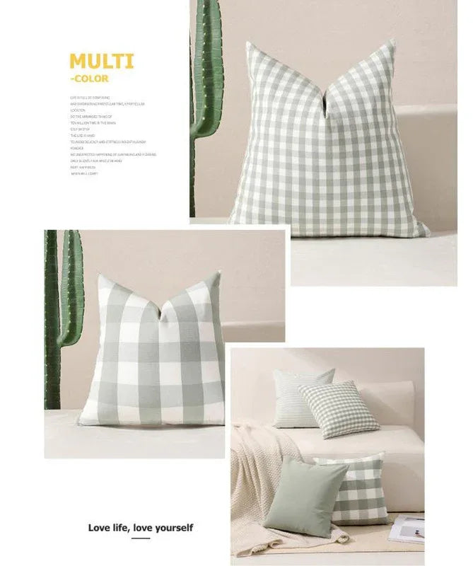 Green Solid Color Set of 2 Decorative Cushion Covers - 45x45cm, Soft Polyester (Inserts Not Included) - Mekamart Australia