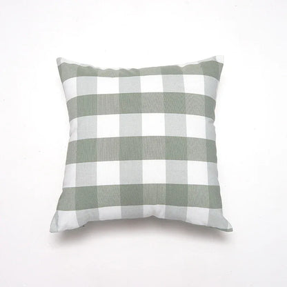 Green Big Plaid Pattern Set of 2 Decorative Cushion Covers - 45x45cm, Soft Polyester (Inserts Not Included) - Mekamart Australia