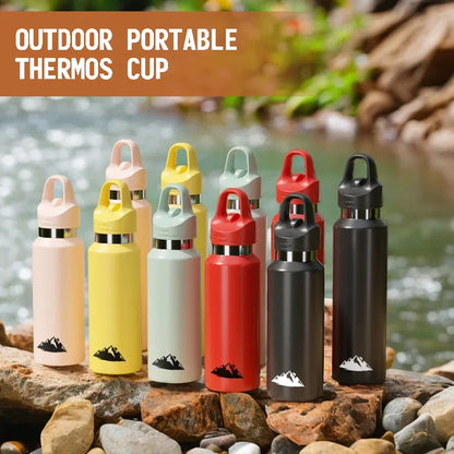 Green 480ml Insulated Stainless Steel Water Bottle - Leakproof One-Click Lid Thermal Flask for Hot & Cold Drinks - Mekamart Australia