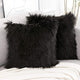 Black Luxurious Long Faux Fur Cushion Covers - Set of 2, 45x45cm Soft Plush Decorative Pillowcases for Sofa & Bed - Mekamart Australia