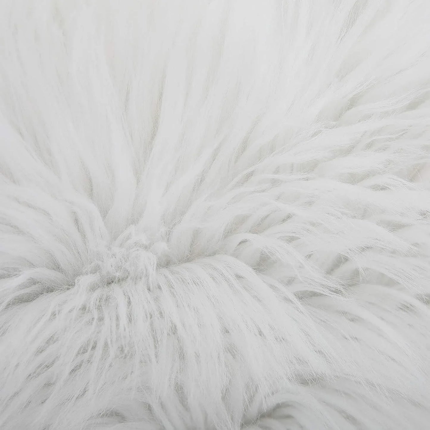 White Luxurious Long Faux Fur Cushion Covers - Set of 2, 45x45cm Soft Plush Decorative Pillowcases for Sofa & Bed - Mekamart Australia