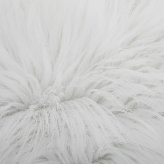 White Luxurious Long Faux Fur Cushion Covers - Set of 2, 45x45cm Soft Plush Decorative Pillowcases for Sofa & Bed - Mekamart Australia