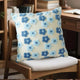 Blue Charming 3D Floral Plush Cushion Covers - Set of 4, 45x45cm Soft Faux Lambswool Pillowcases for Sofa & Bed Decor - Mekamart Australia