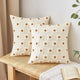 Beige and Khaki Charming 3D Daisy Embroidered Canvas Cushion Covers - Set of 2, 45x45cm Soft Textured Decorative Pillowcases - Mekamart Australia
