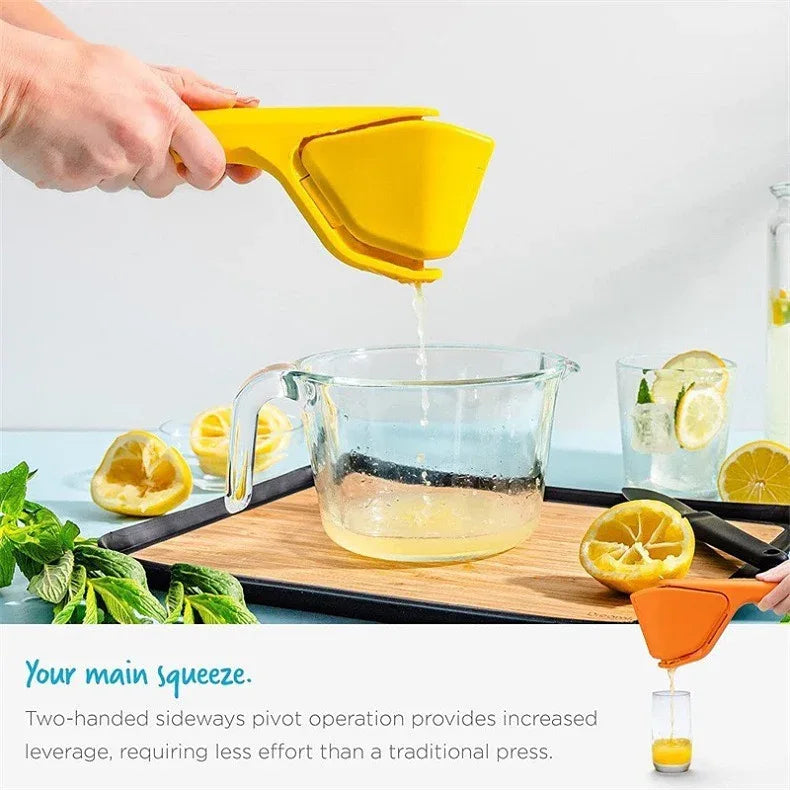 3 Pcs Yellow Easy-Squeeze Manual Citrus Juicer - Durable Lemon & Orange Squeezer with Pour Spout, Food-Grade PP - Mekamart Australia
