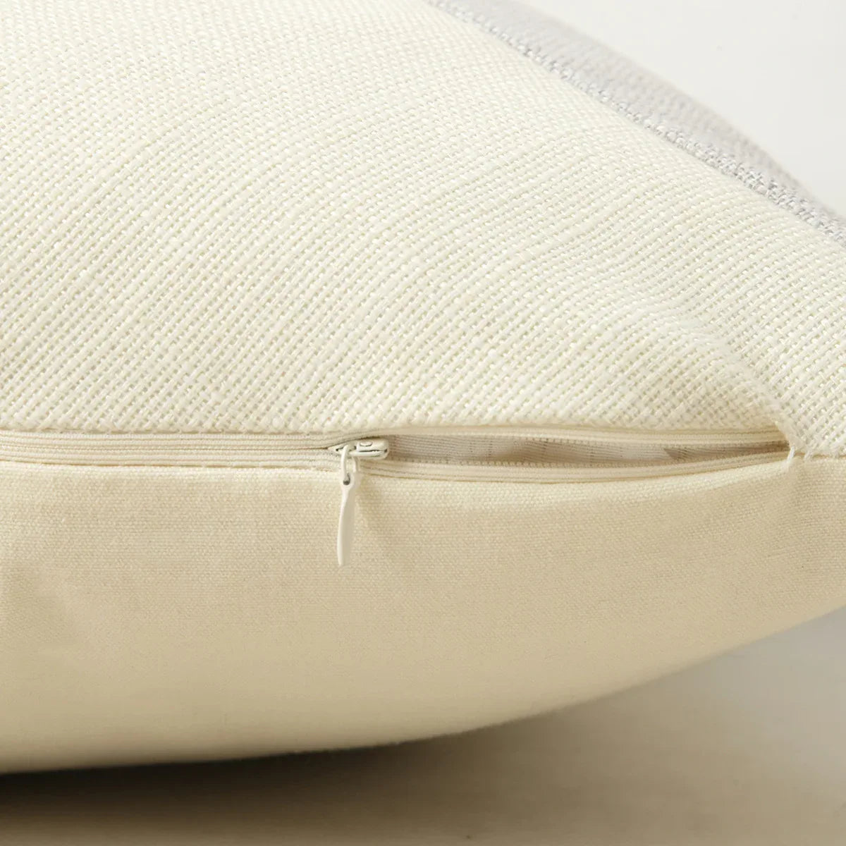 Khaki and Gray Modern Geometric Faux Leather & Cotton-Linen Cushion Covers - Set of 2, 45x45cm Decorative Pillowcases for Sofa & Car - Mekamart Australia