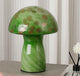 Camouflage Green Retro Swirl Glass Mushroom Table Lamp - LED Bedside Night Light - Mekamart Australia