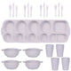 White Durable Eco-Friendly Wheat Straw Dinnerware Set - 24 Pieces with Plates, Bowls, Cups & Cutlery - Mekamart Australia