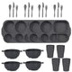 Dark Grey Durable Eco-Friendly Wheat Straw Dinnerware Set - 24 Pieces with Plates, Bowls, Cups & Cutlery - Mekamart Australia