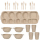 Beige Durable Eco-Friendly Wheat Straw Dinnerware Set - 24 Pieces with Plates, Bowls, Cups & Cutlery - Mekamart Australia