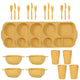 Yellow Durable Eco-Friendly Wheat Straw Dinnerware Set - 24 Pieces with Plates, Bowls, Cups & Cutlery - Mekamart Australia