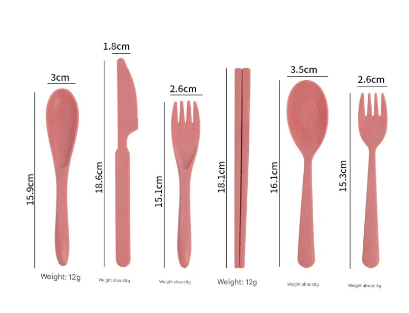 Dark Green Durable Eco-Friendly Wheat Straw Dinnerware Set - 24 Pieces with Plates, Bowls, Cups & Cutlery - Mekamart Australia