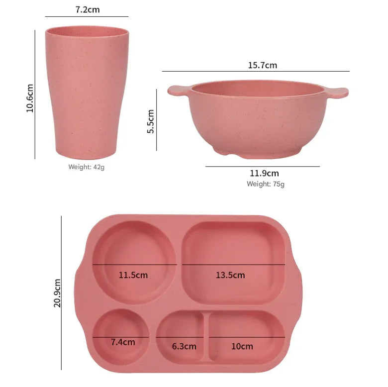 Dark Green Durable Eco-Friendly Wheat Straw Dinnerware Set - 24 Pieces with Plates, Bowls, Cups & Cutlery - Mekamart Australia