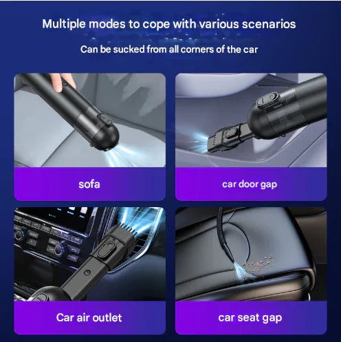 White Versatile 2-in-1 Cordless Handheld Vacuum Cleaner & Blower - USB Rechargeable, High-Power for Car & Home - Mekamart Australia