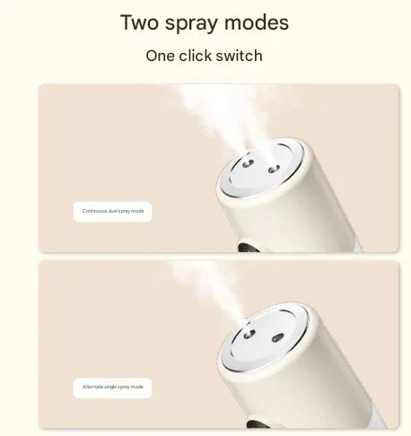 Beige ortable Desktop Dual-Spray Humidifier with Air Purification for Office and Bedroom - Mekamart Australia