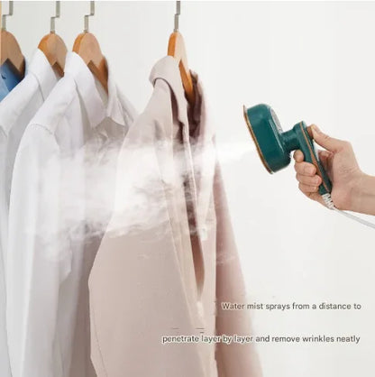 White Mini Handheld Steam Iron - Portable Garment Steamer - Mekamart Australia