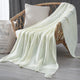 110cm x 150cm White Knitted Sofa Blanket for Autumn and Winter Naps - Mekamart Australia