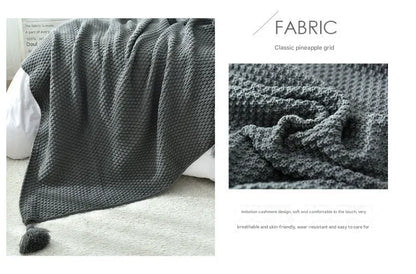 110cm x 150cm Pink Knitted Sofa Blanket for Autumn and Winter Naps - Mekamart Australia
