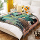 Buddhist Monastery INS-Style Illustrated Line Blanket - Multi-Use Design - Mekamart Australia