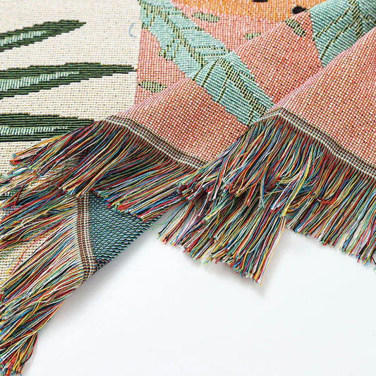 Claude Monet INS-Style Illustrated Line Blanket - Multi-Use Design - Mekamart Australia